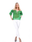 Grüne Bluse mit nackten Schultern MP28855 – Online-Shop – Boutique